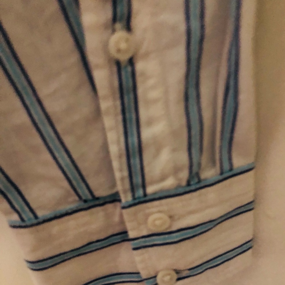 GAP Fitted Boyfriend Shirt blue and white stripes NWT - Picture 7 of 8